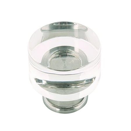 Belwith Products 1.25 in. dia Crystal Clear Knob - Crysacrylic with Satin Nickel BWP3709 CASN
